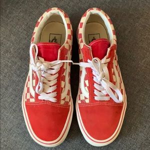 Red Checkered vans in good condition